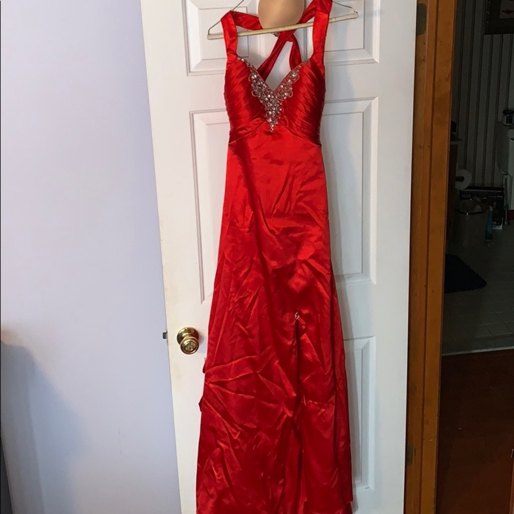 Satin Red Jovani Prom Dress